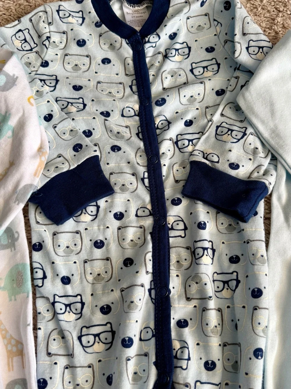 3-Piece Baby Footed Pajamas